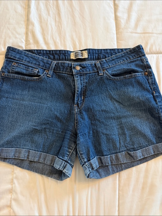 Levi's Pants - Levi's Dark Blue Cuffed Denim Shorts